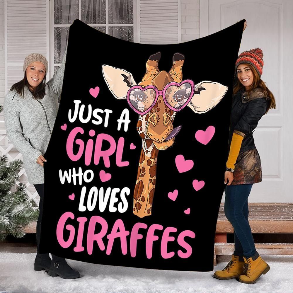 Giraffes Girl Sherpa Fleece Blanket