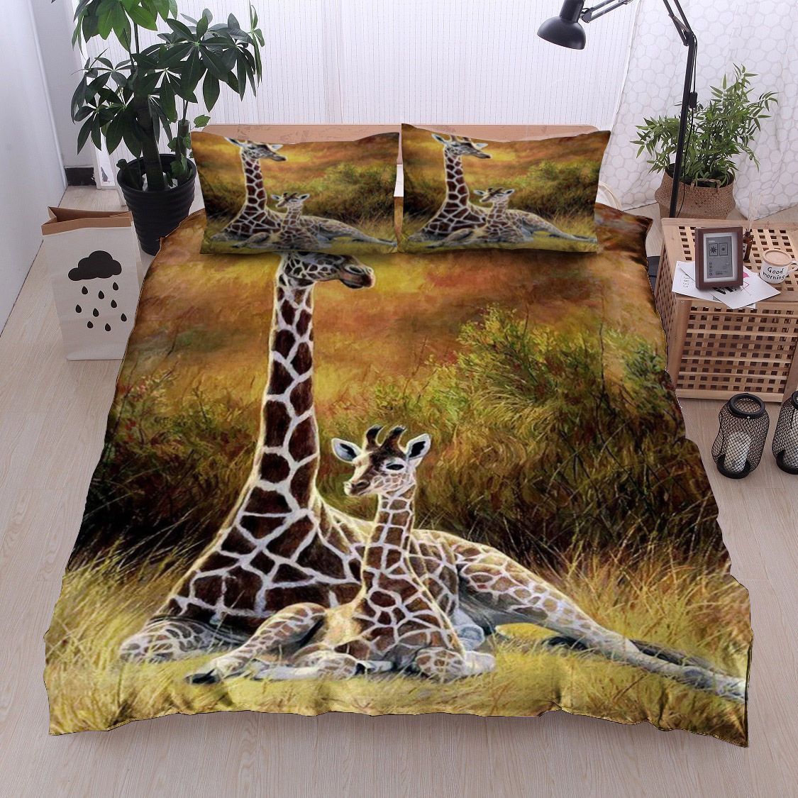 Giraffes In The Brush Bedding Set