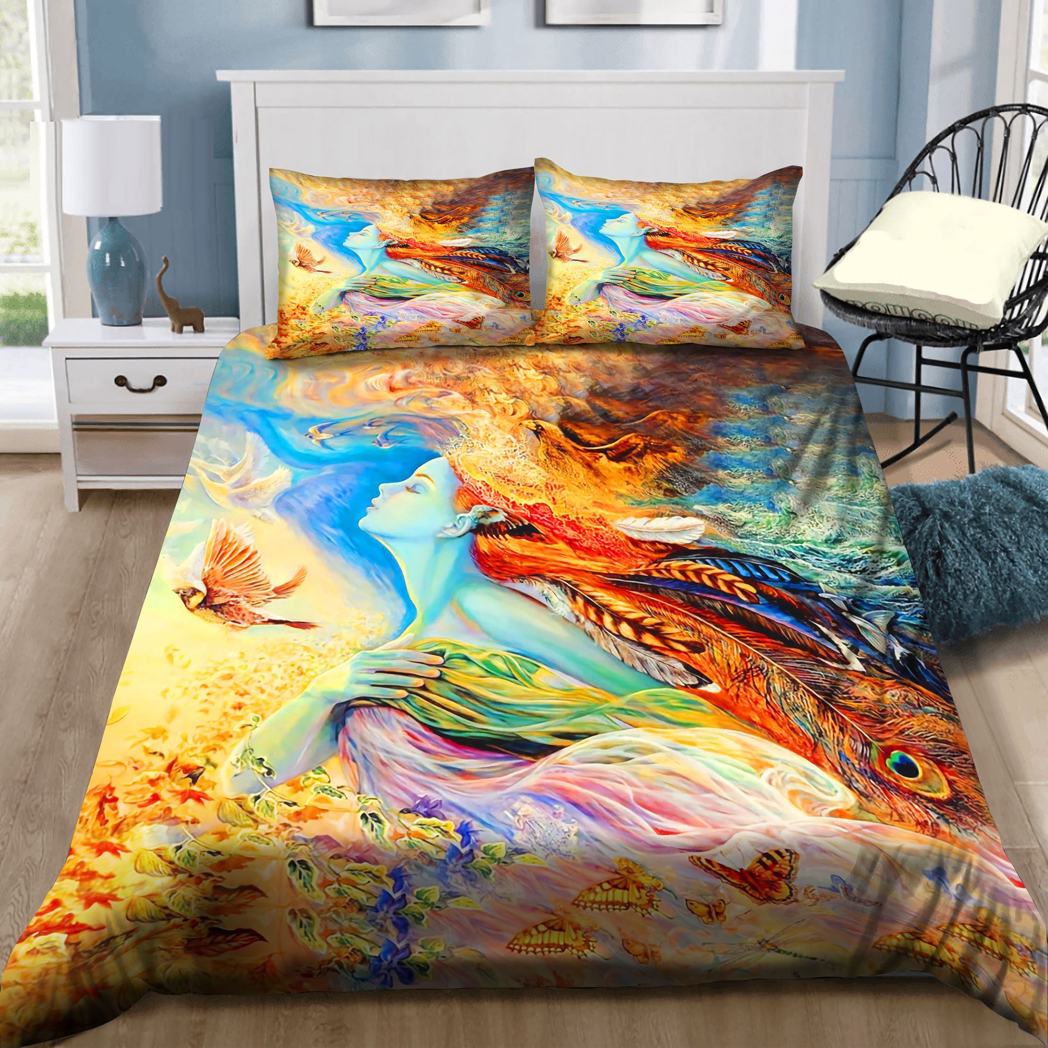 Girl And Butterflies Bedding Set