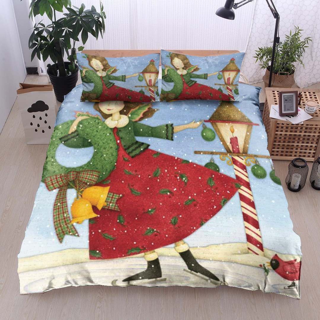 Girl Christmas Bedding Set