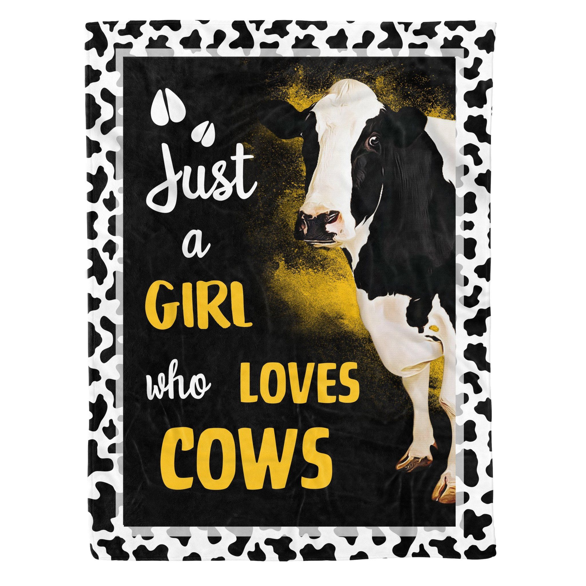 GIRL LOVE COW Fleece Blanket