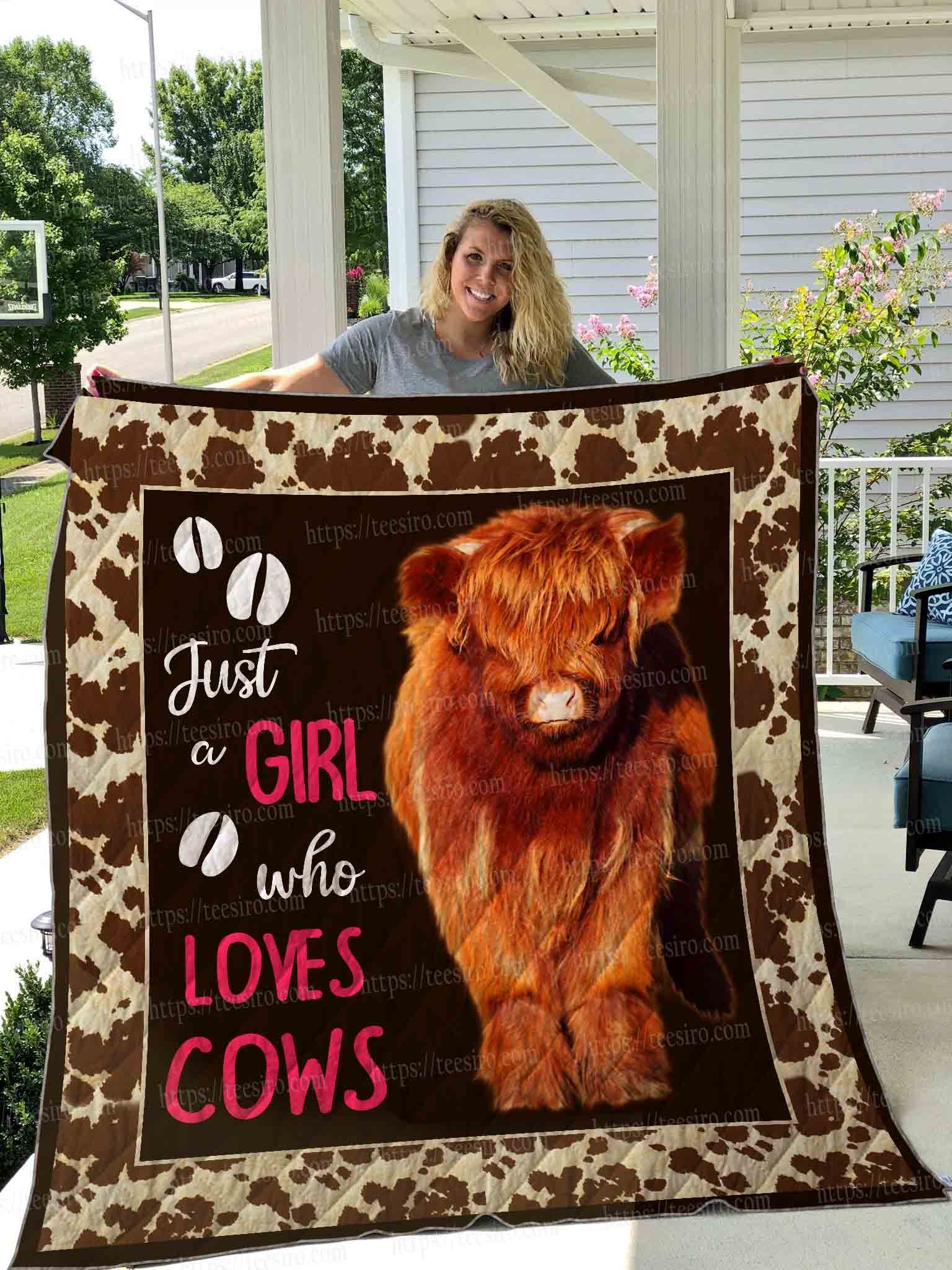 Girl Love Highland Cow Quilt Blanket DHC1501385VT