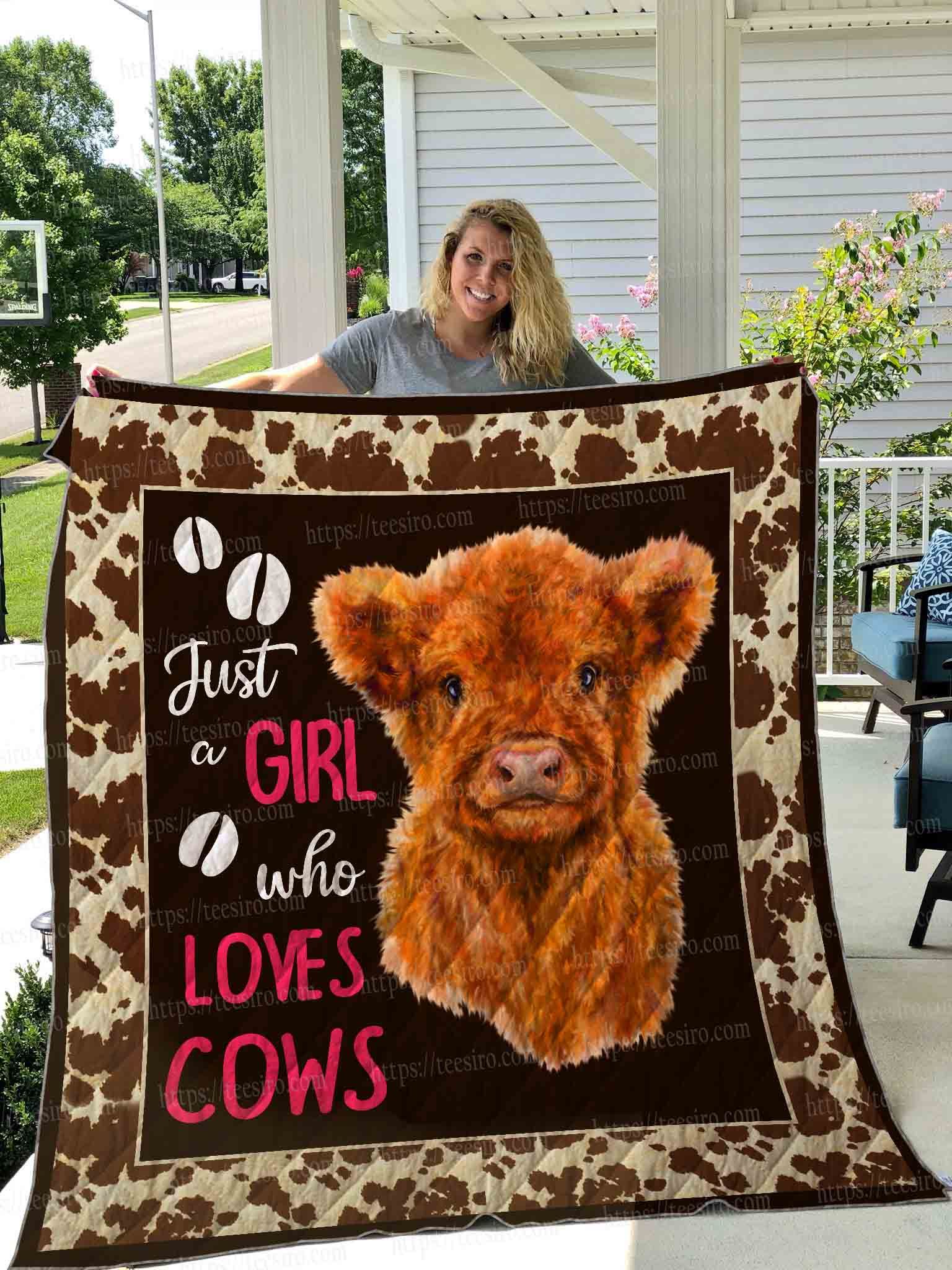Girl Love Highland Cow Quilt Blanket DHC1501386VT