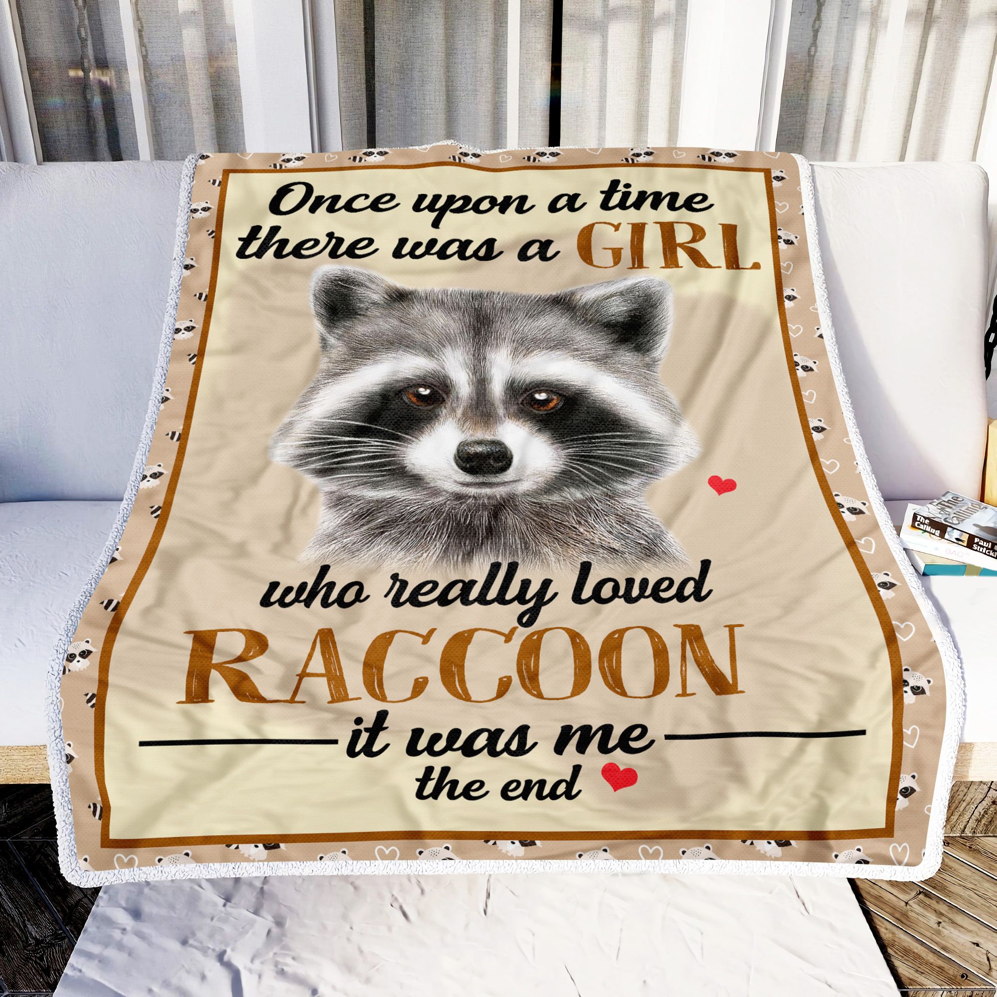 Girl Loves Raccoon Fleece Blanket