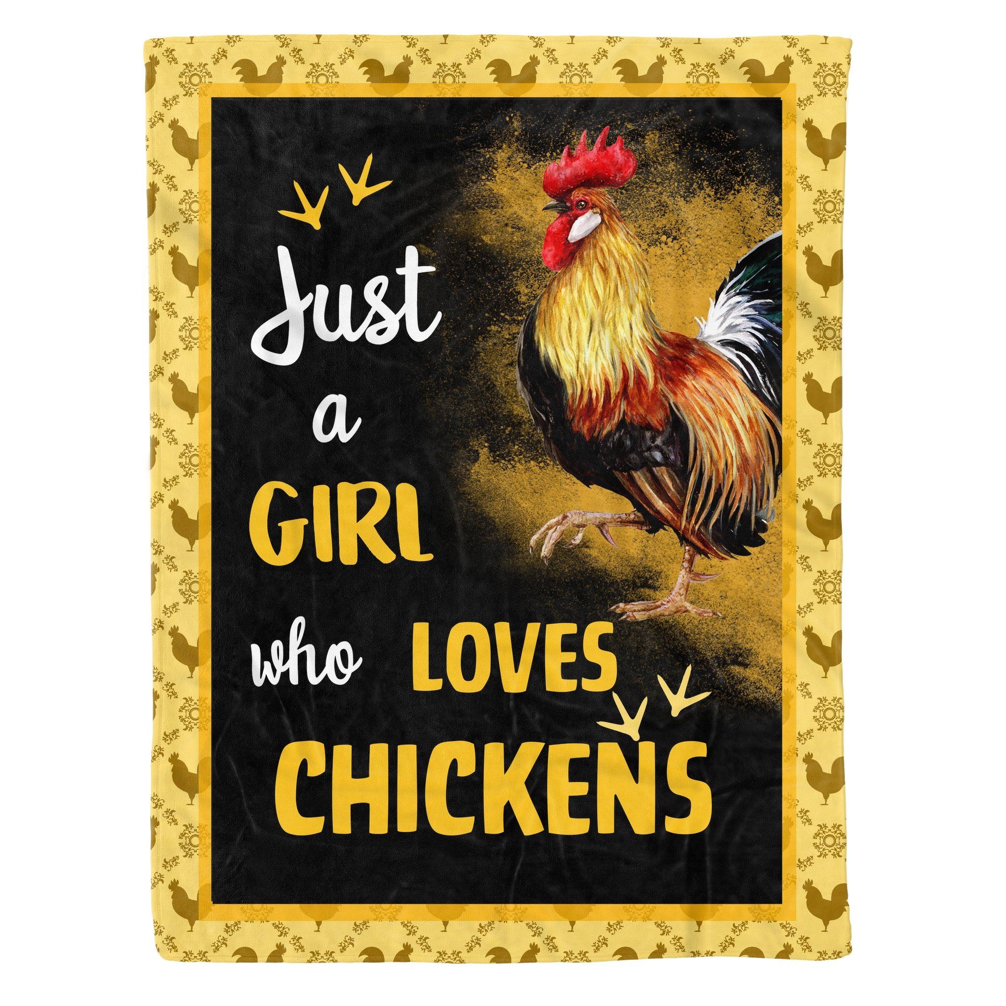 GIRL LOVES CHICKEN Fleece Blanket