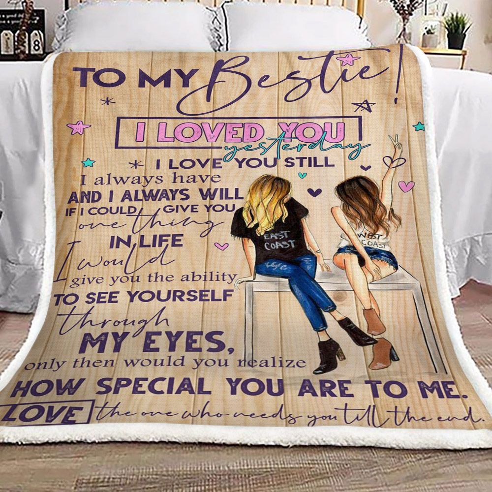 Girlfriend To My Bestie Sherpa Fleece Blanket