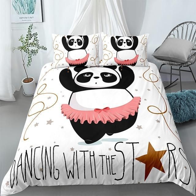 Girls Panda Dancing With Me Stars Bedding Set