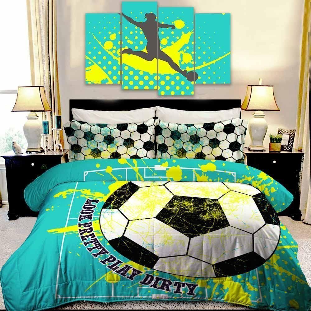 Girls Soccer Bedding Set