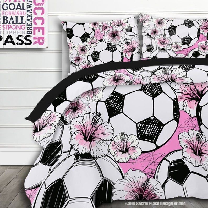 Girls Soccer Bedding Set