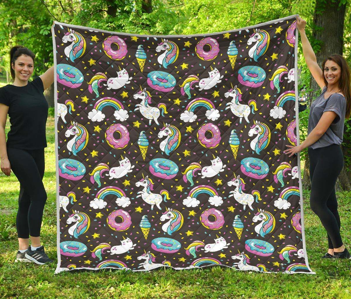 Girly Unicorn Donut CL17100289MDQ Quilt Blanket