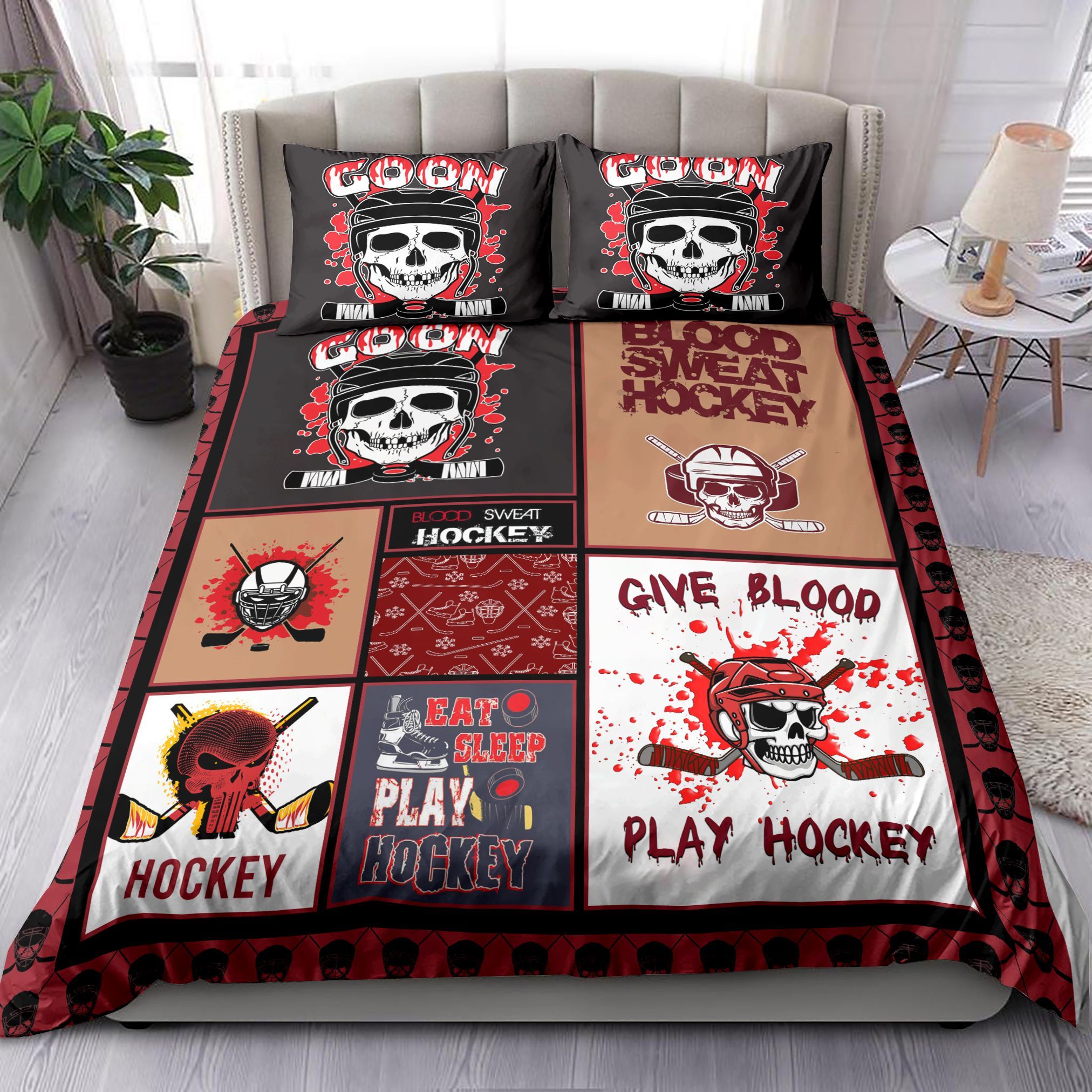 Give Blood Play Hockery Bedding Set