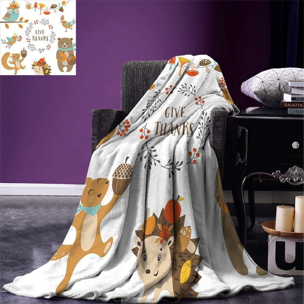 Give Thanks Animals Sherpa Fleece Blanket