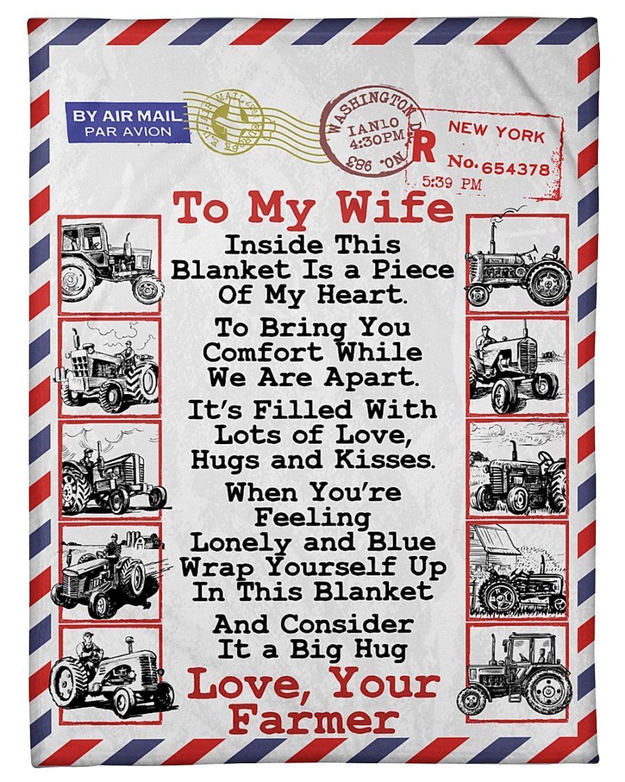 Giving Farmer’s Wife Inside This Blanket Is A Piece Of My Heart Fleece Blanket Fleece Blanket
