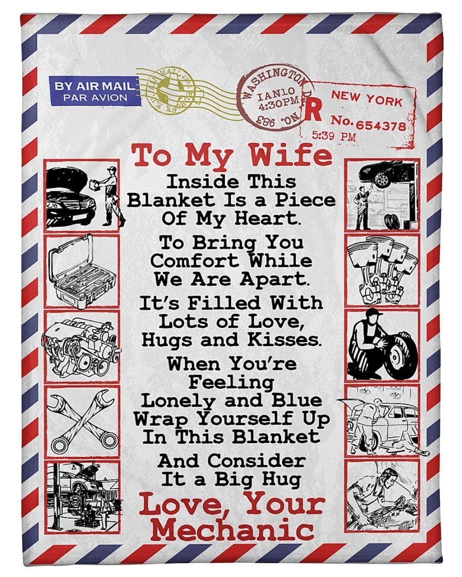Giving Mechanic’s Wife To Bring Comfort While We’re Apart Fleece Blanket Fleece Blanket