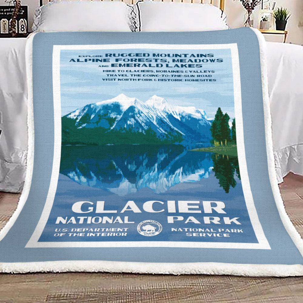 Glacier National Park Sherpa Fleece Blanket