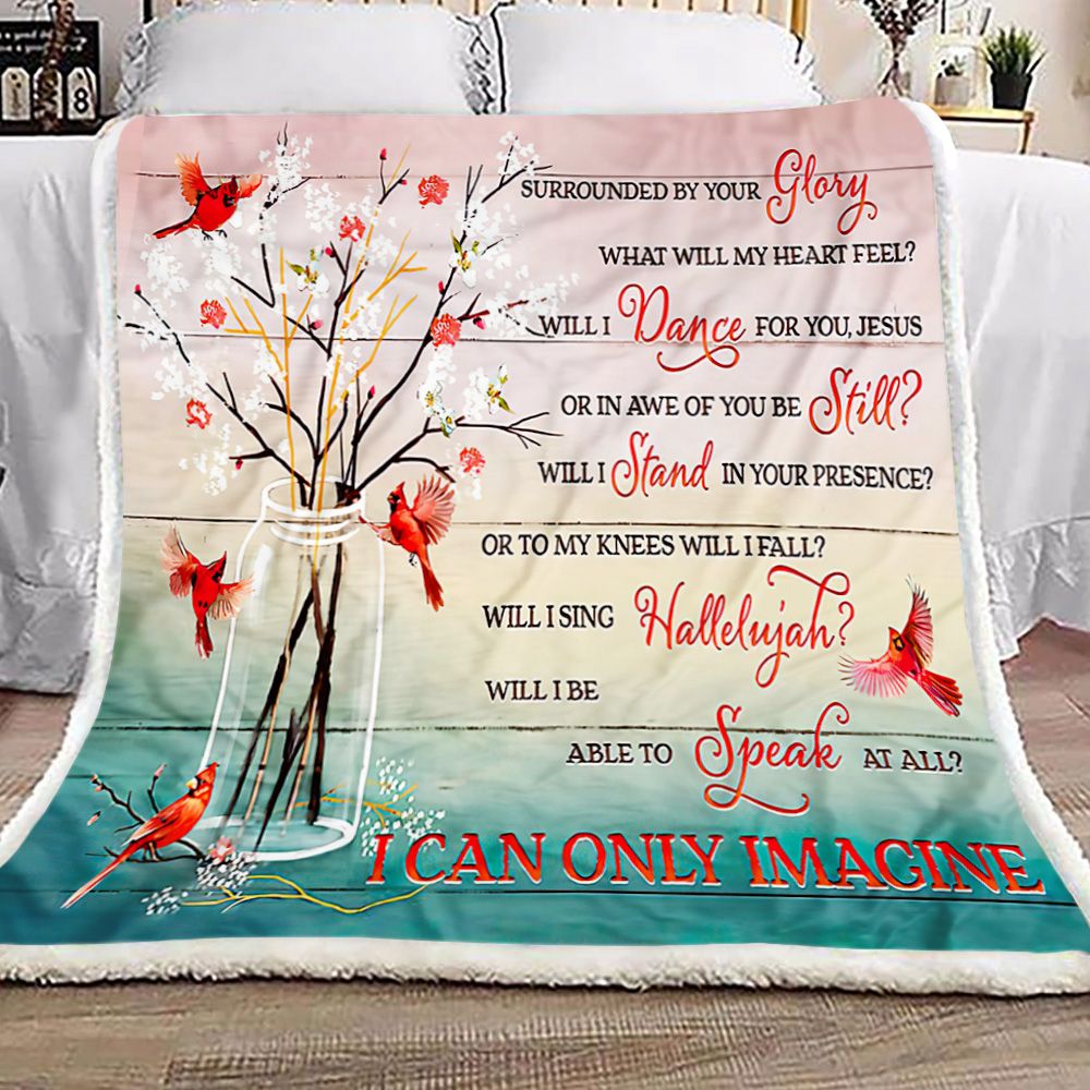 Glass Willow Cardinals Fleece Blanket