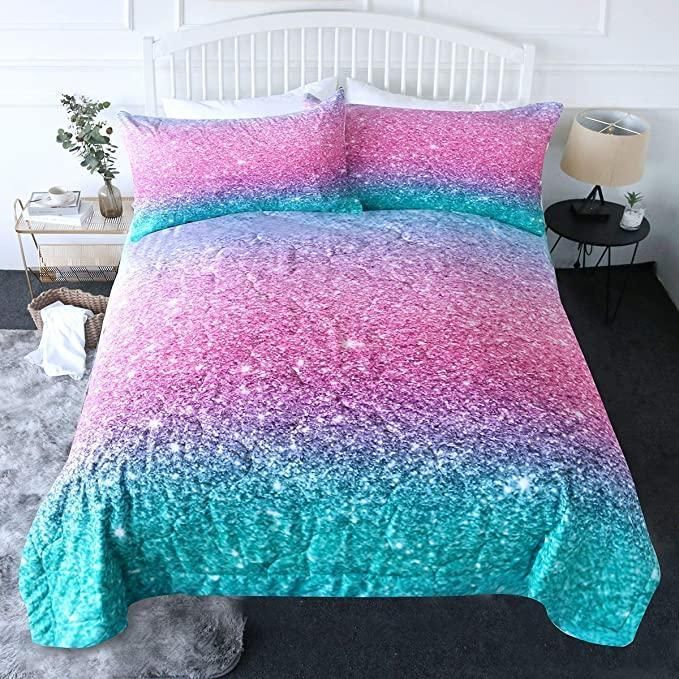 Glitter Color Transition Bedding Set