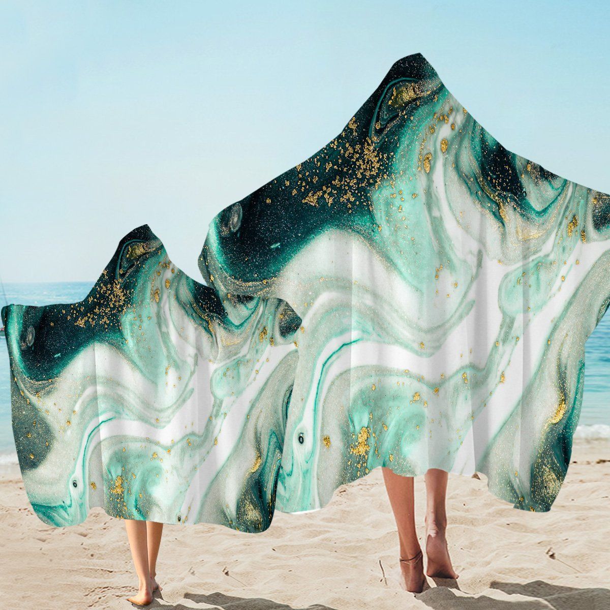Glitter Stream Liquid Printed Hooded Towel