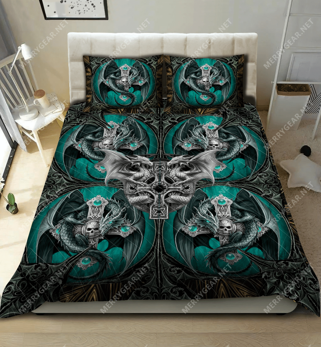 Glowing Dragon Eyes Bedding Set