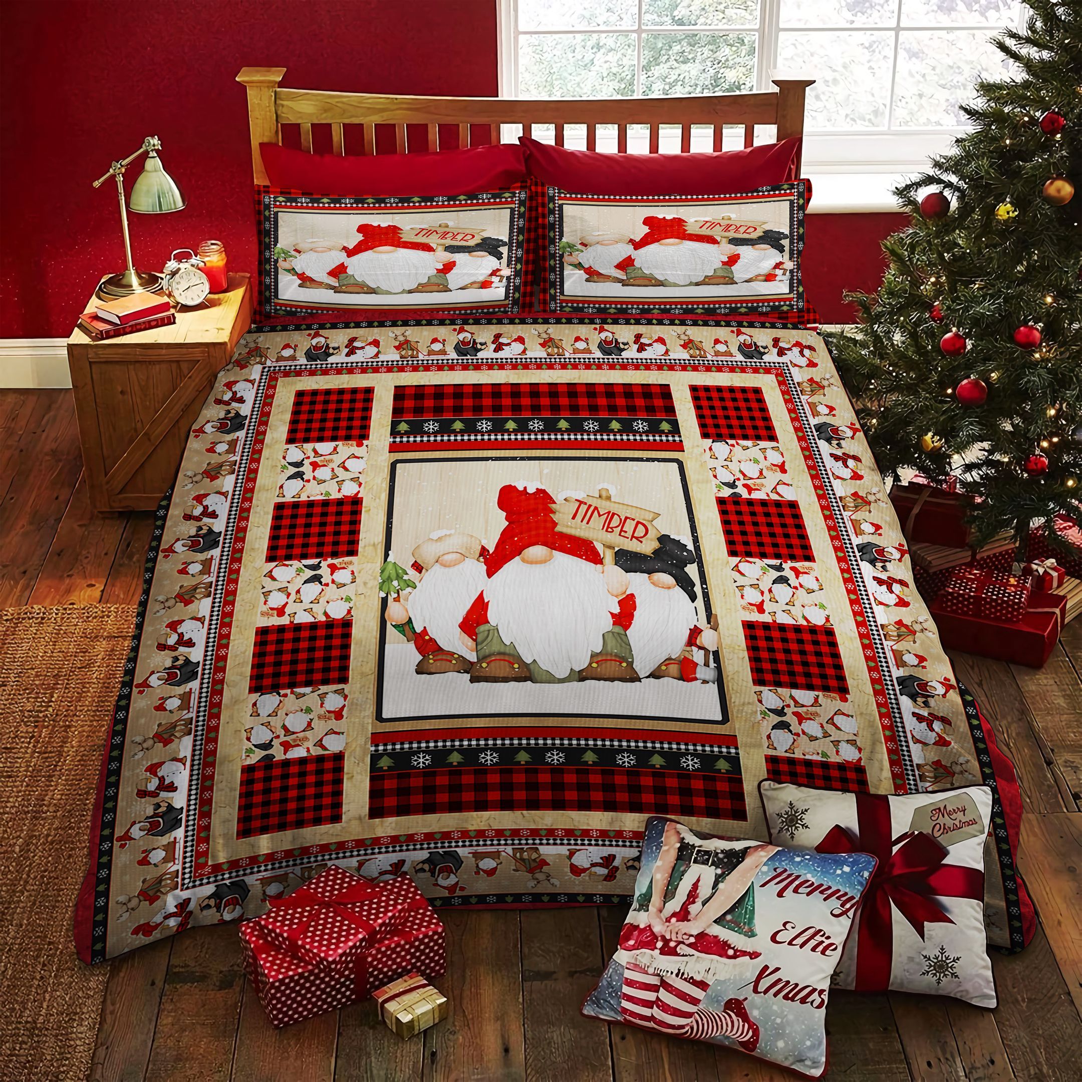 Gnome Christmas Bedding Set