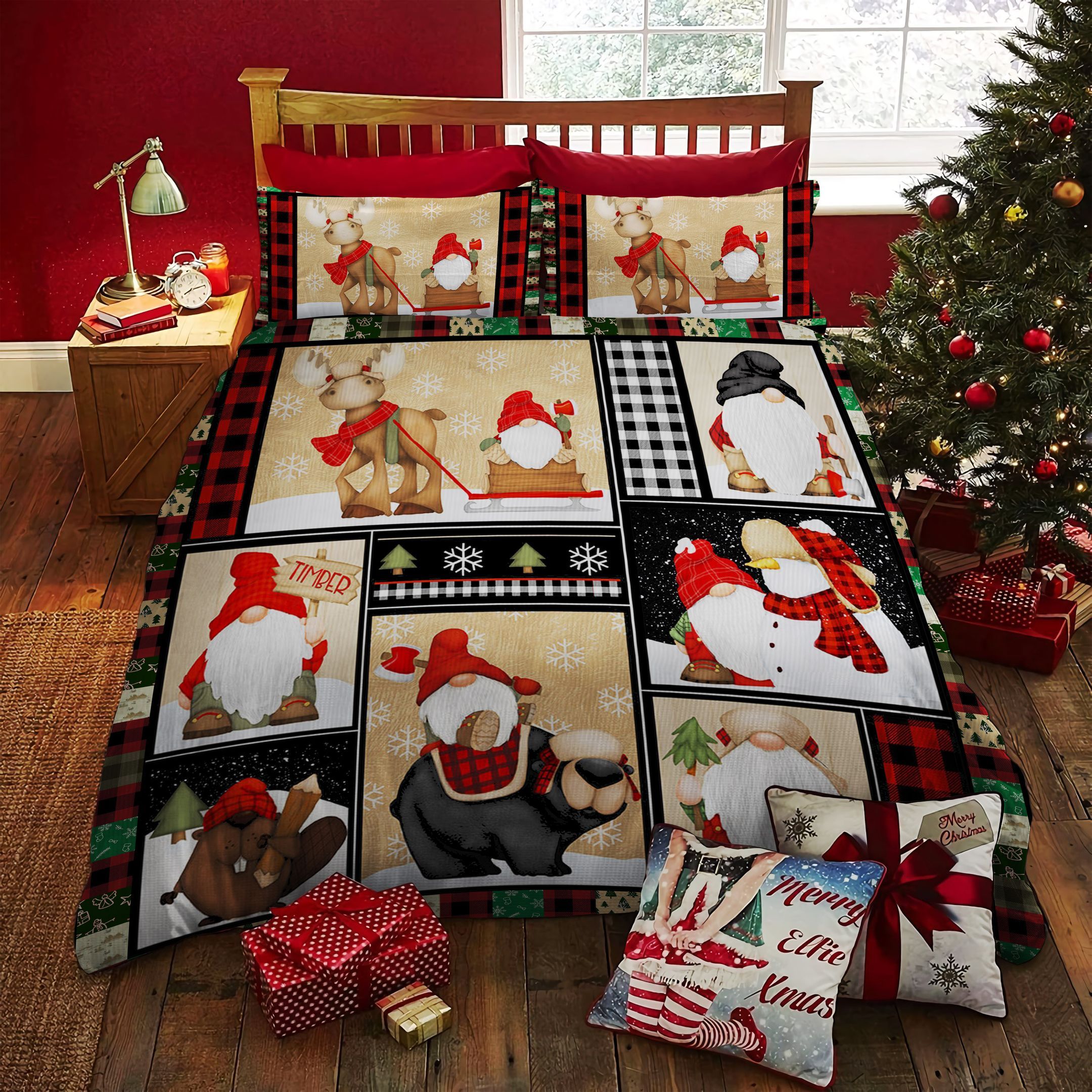 Gnome Christmas Bedding Set