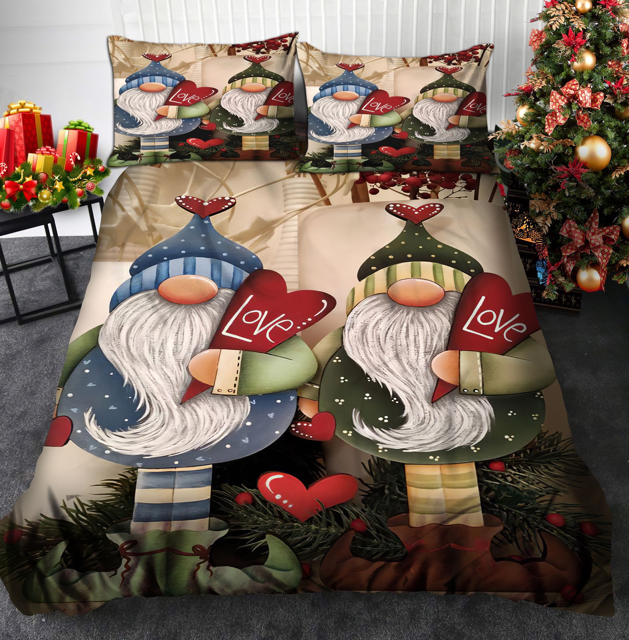 Gnome Christmas Bedding Set