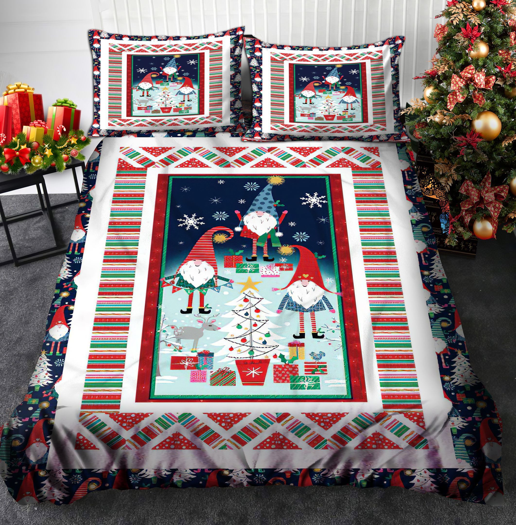 Gnome Christmas Bedding Set