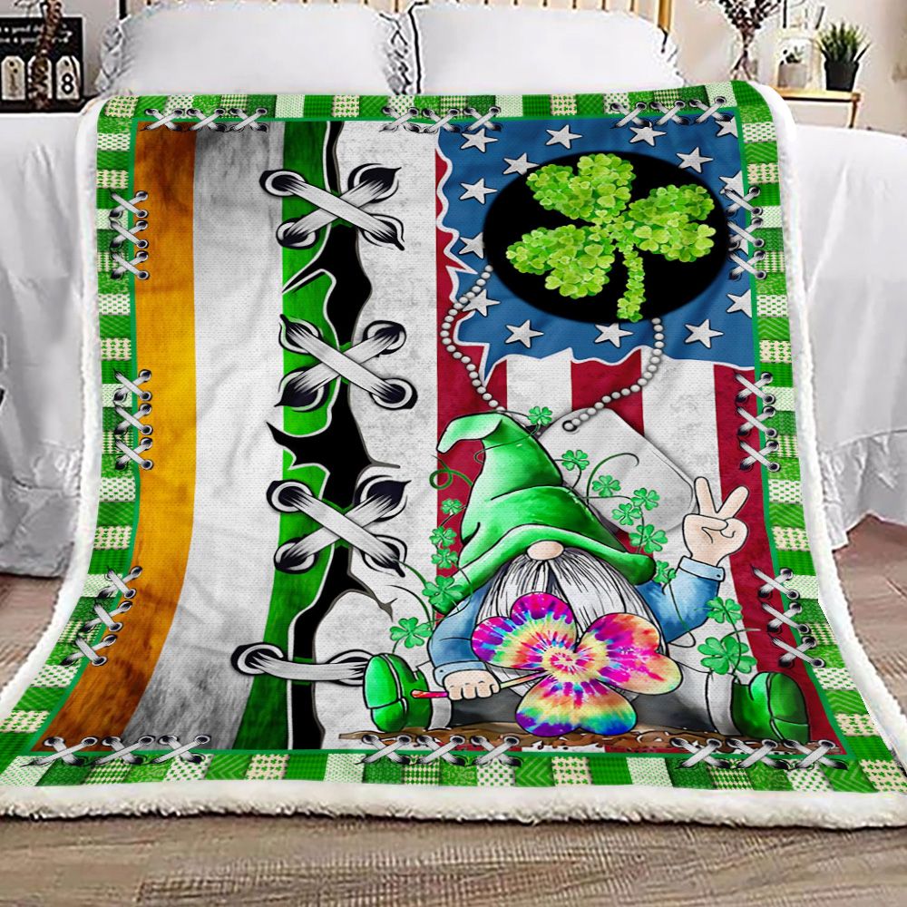Gnome St Patricks Day Fleece Blanket