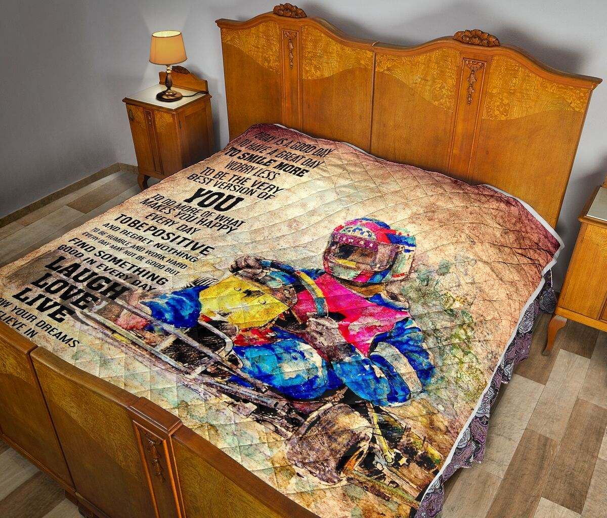 GO KART TODAY IS A GOOD DAY QUILT KD DHC281111149DD