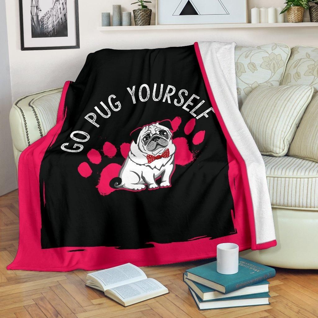 Go Pug Yourself Sherpa Fleece Blanket
