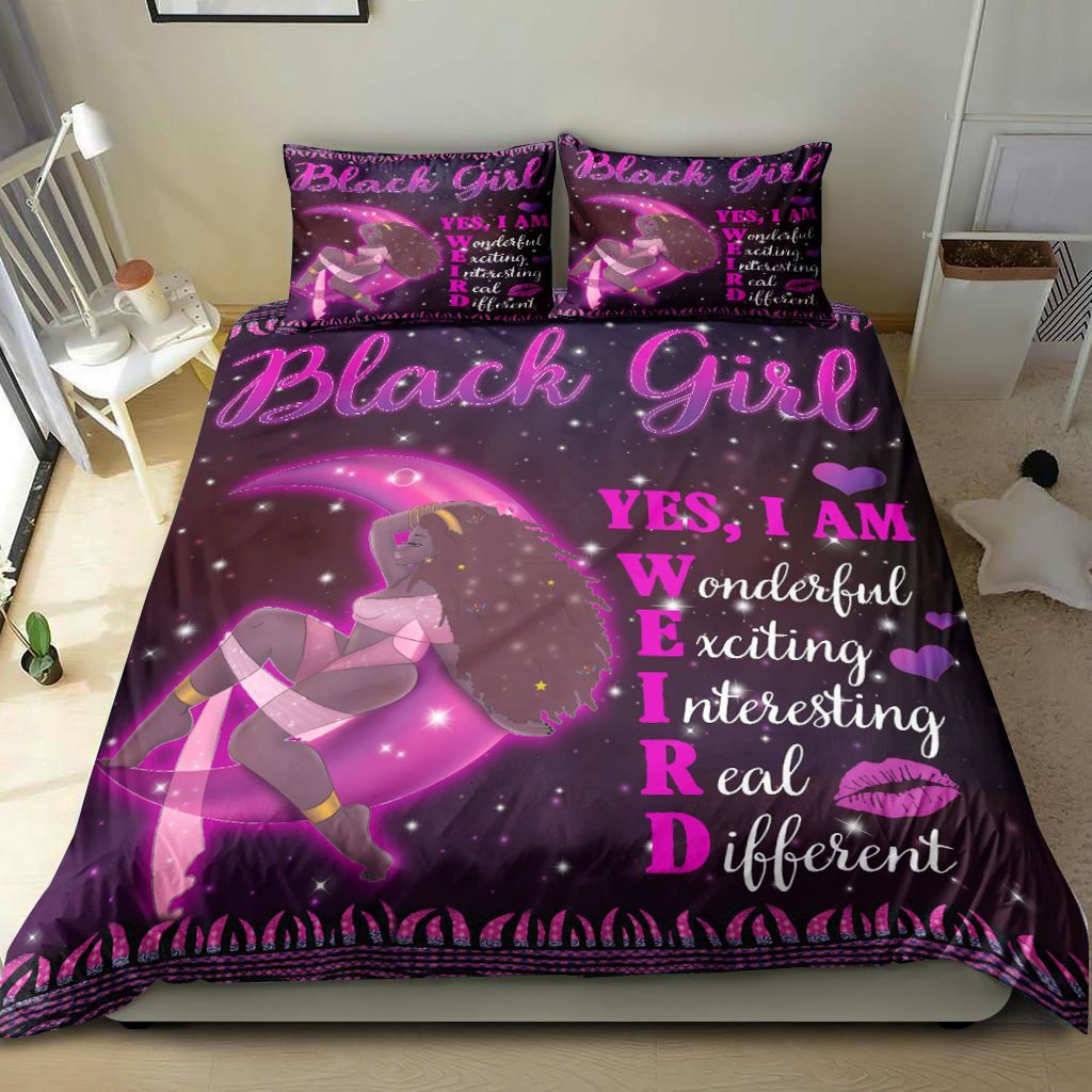 Go To The Moon Black Girl Beauty Bedding Set