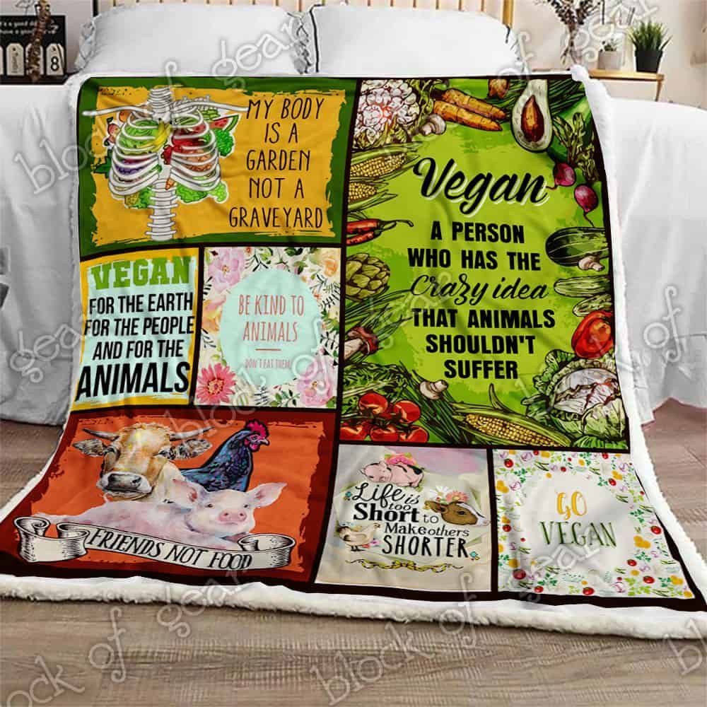 Go Vegan Fleece Blanket