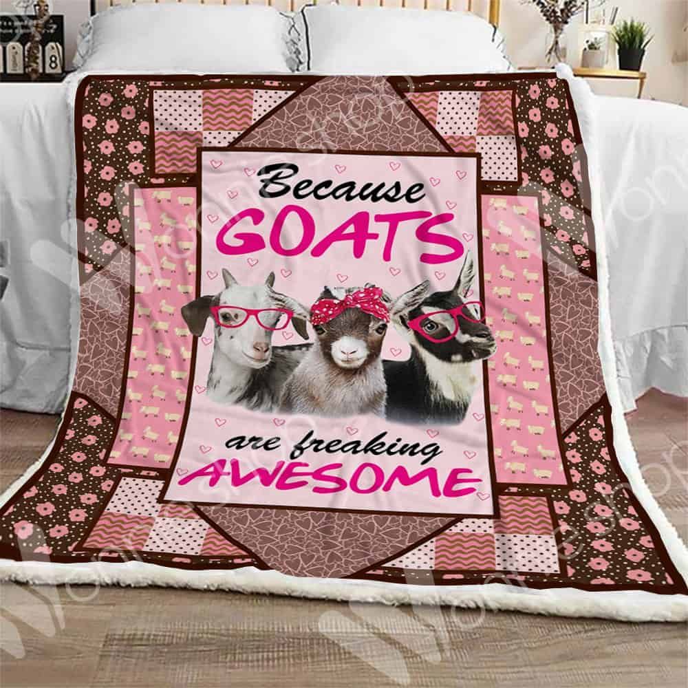 Goat Because Goats Are Freaking Awesome Sherpa Fleece Blanket