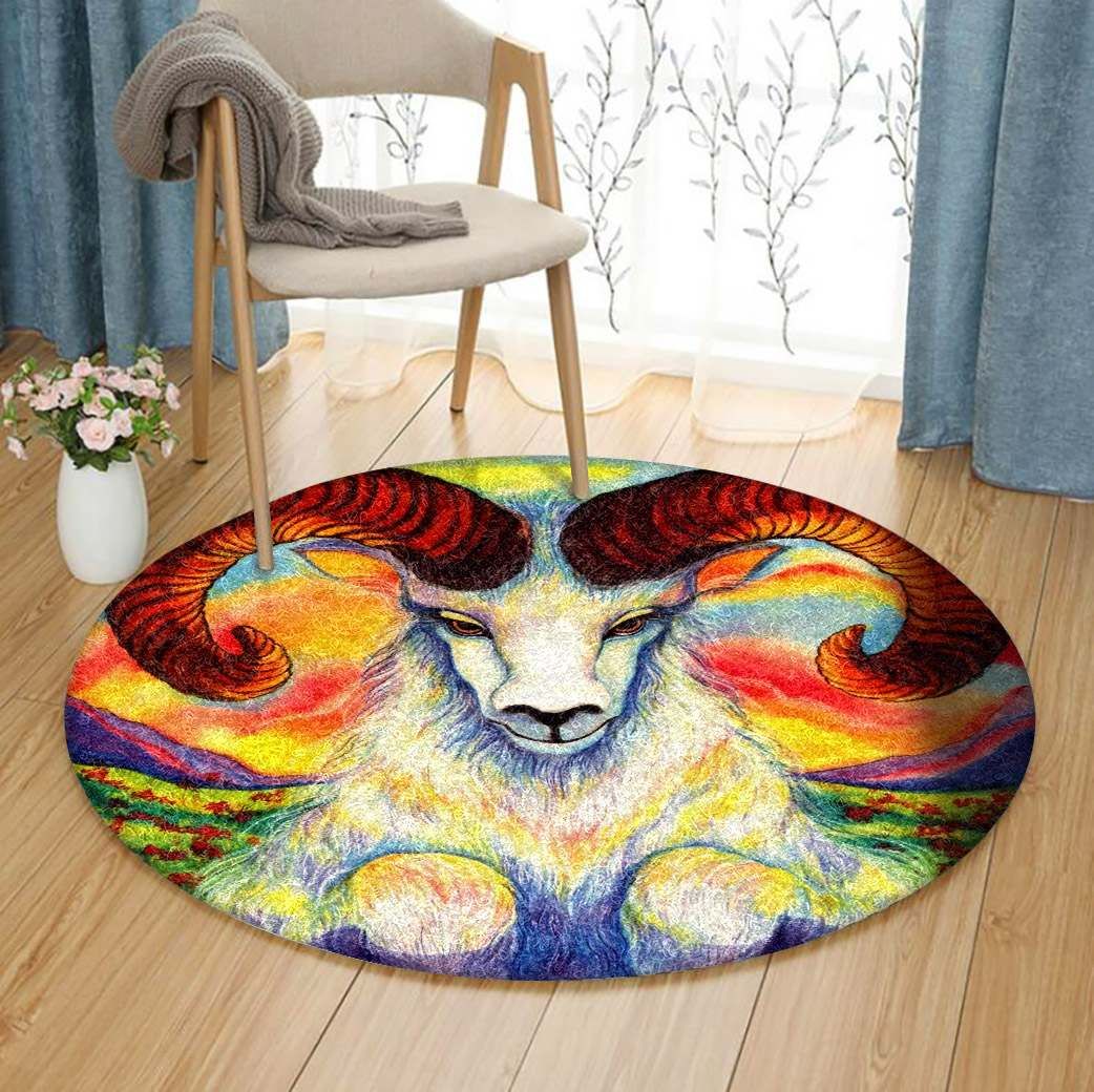 Goat Round Carpet