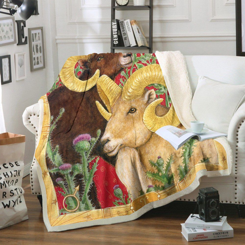 Goat Sherpa Fleece Blanket