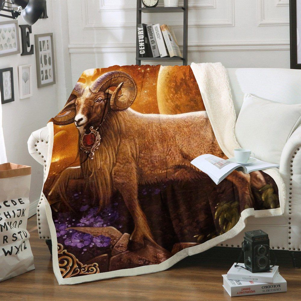 Goat Sherpa Fleece Blanket