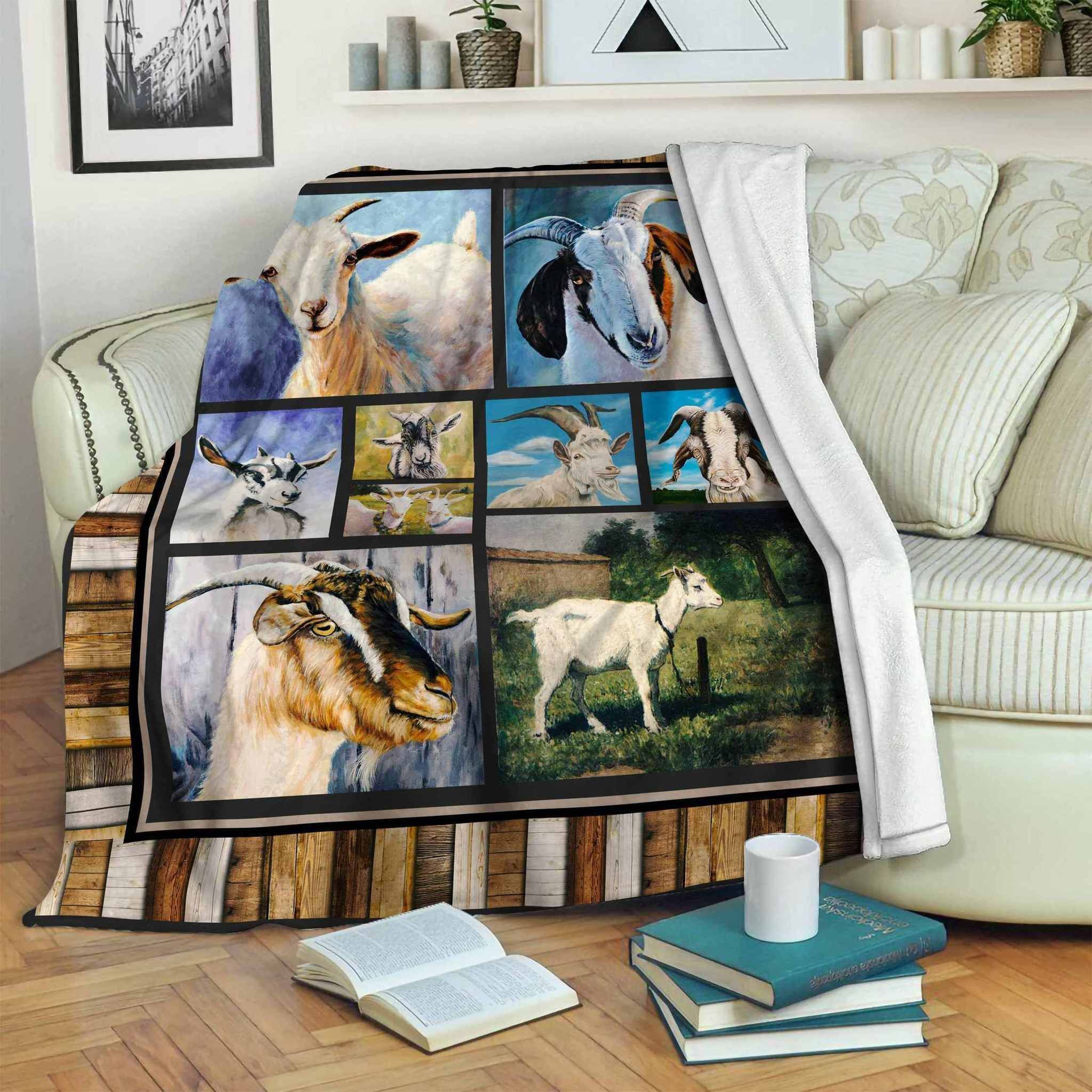 Goat Sherpa Fleece Blanket