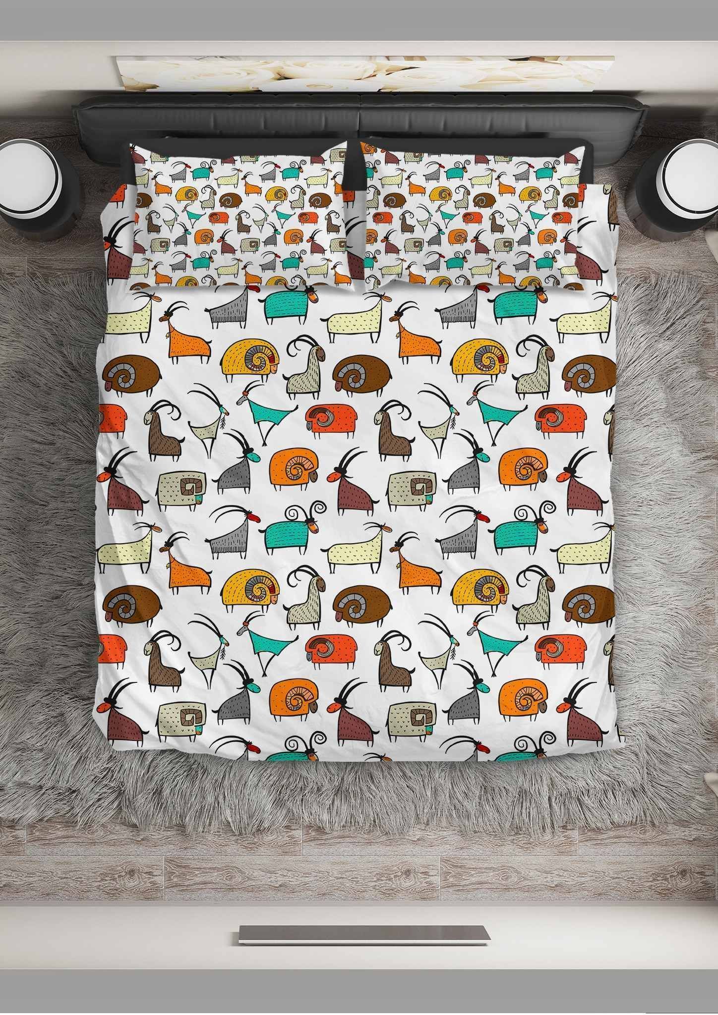 Goat Cute Cartoon Goat Bedding Set