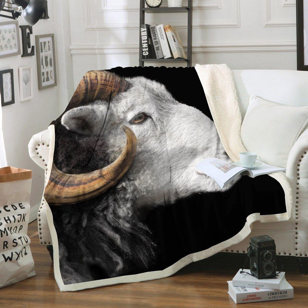 Goat Sherpa Fleece Blanket