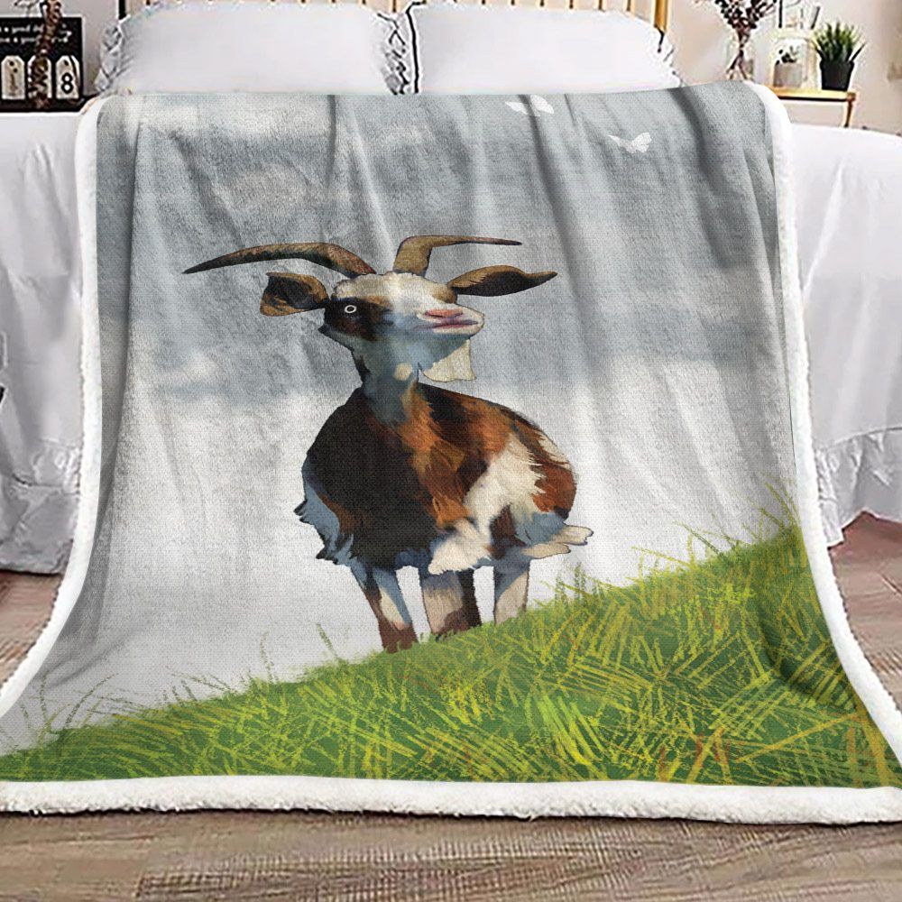 Goat Sherpa Fleece Blanket