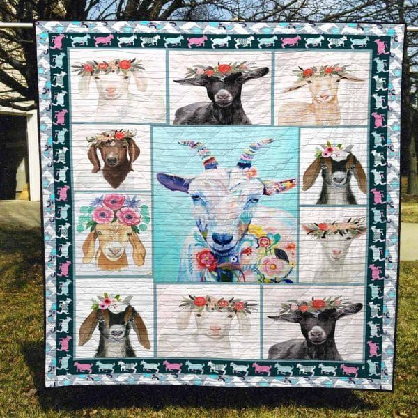 Goat Goat Over Flowers GS-CL-DT0207 Quilt Blanket