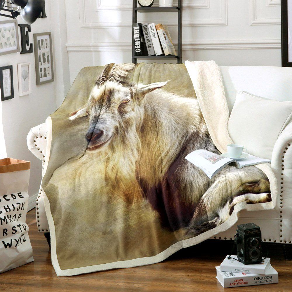 Goat Sherpa Fleece Blanket