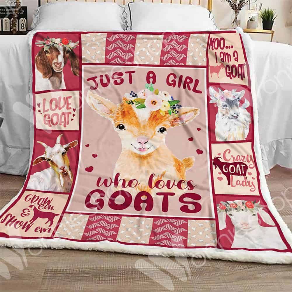 Goat Just A Girl Who Loves Goats Sherpa Fleece Blanket