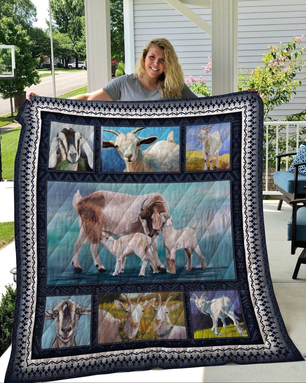Goat Love Poem Quilt Blanket DHC020120360TD