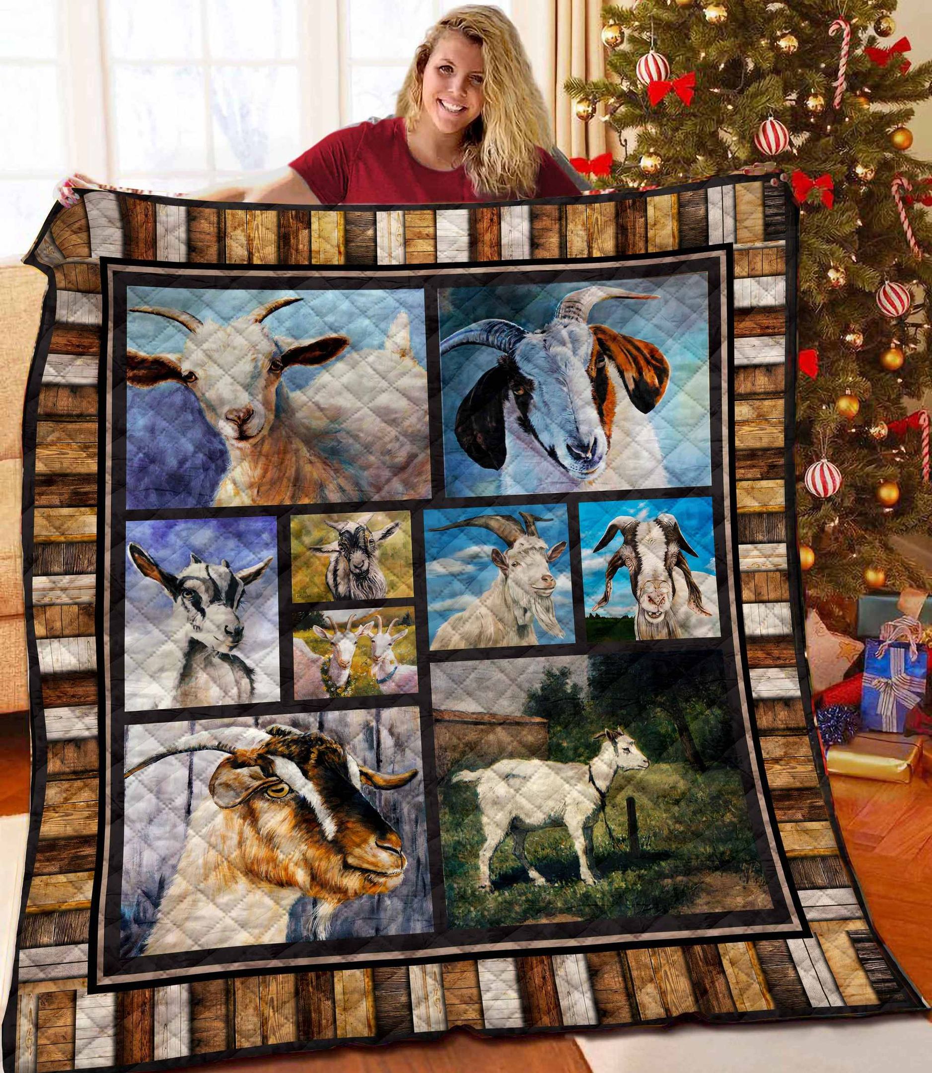 Goat On The Green Hill Quilt Blanket Dhc04011762Dd