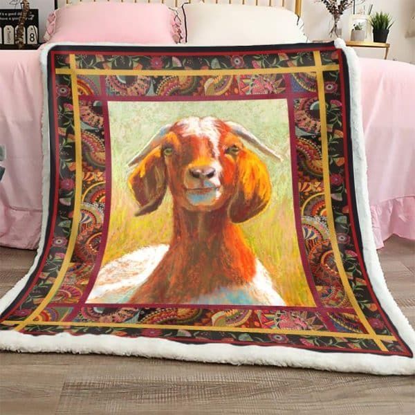 Goat Orange Sherpa Fleece Blanket
