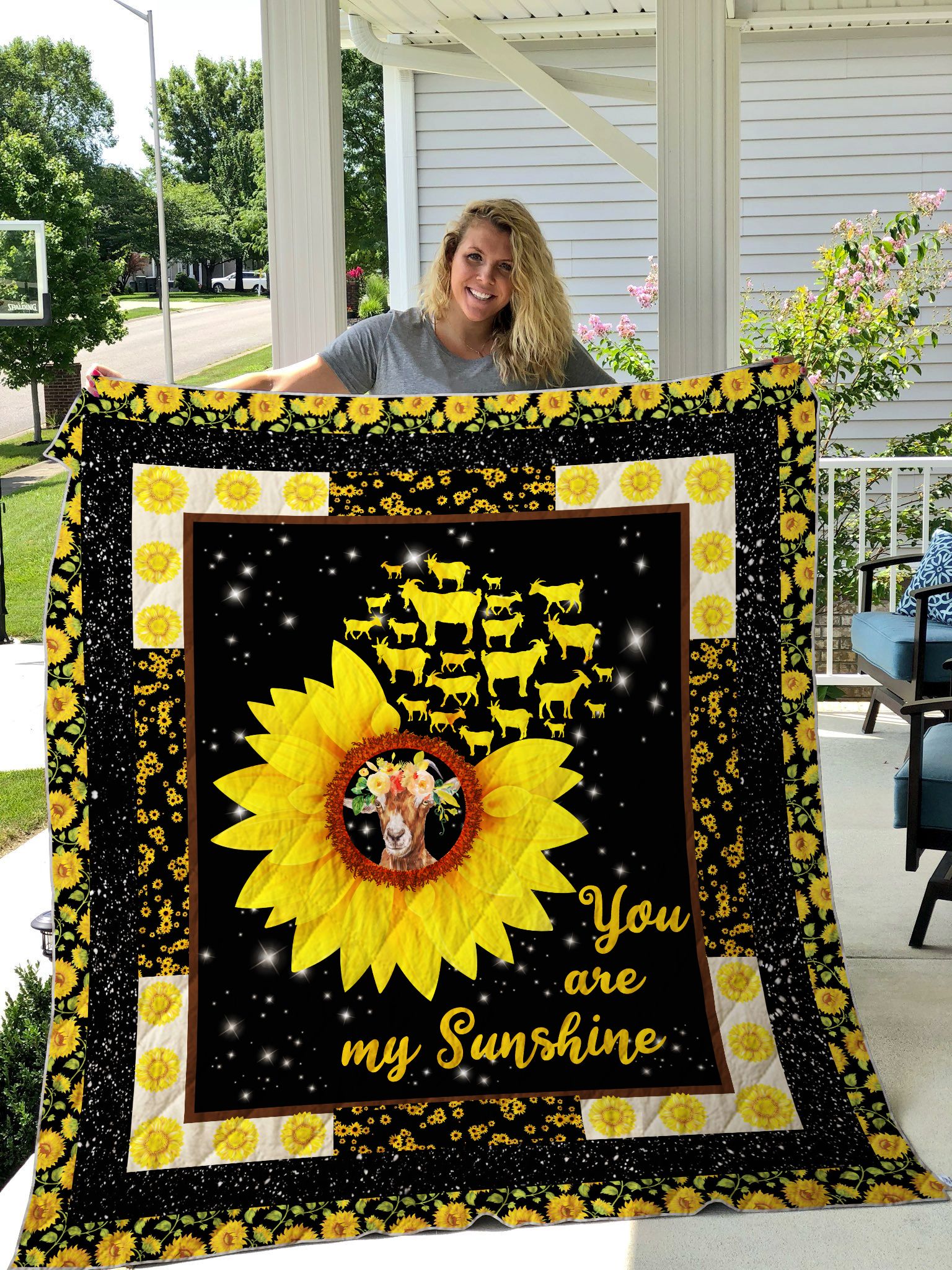 Goat Printed Quilt Blanket DHC1501627VT