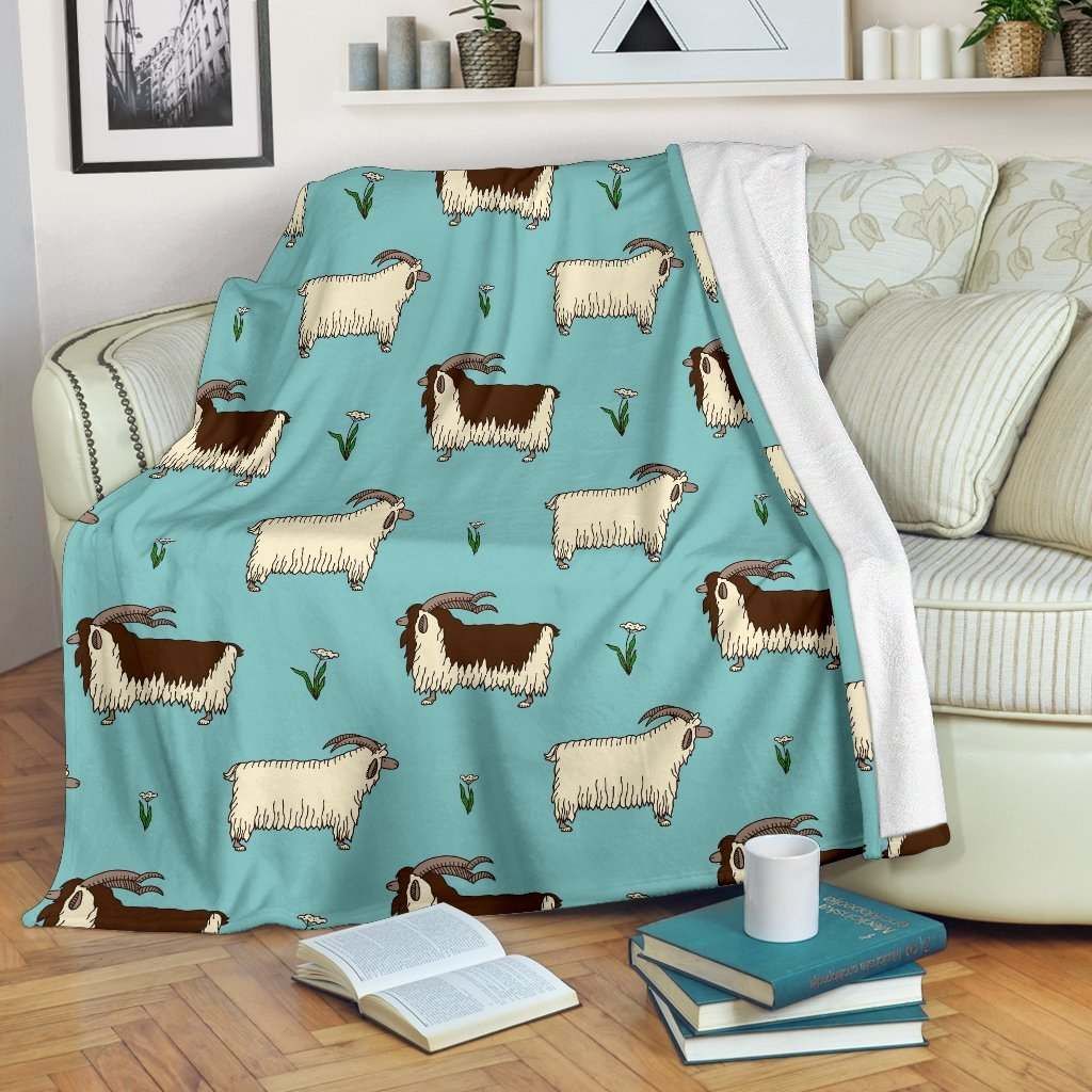 Goat Sheep Sherpa Fleece Blanket