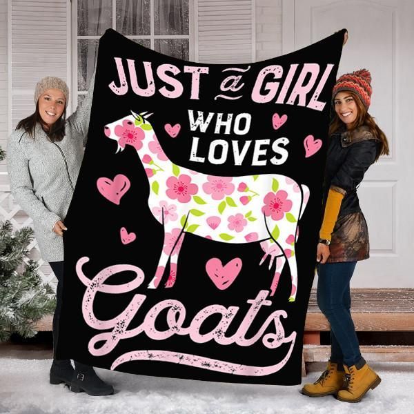 Goats Just A Girl Sherpa Fleece Blanket