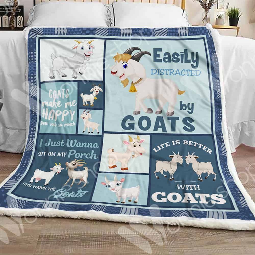Goats Make Me Happy You Not So Much Sherpa Fleece Blanket